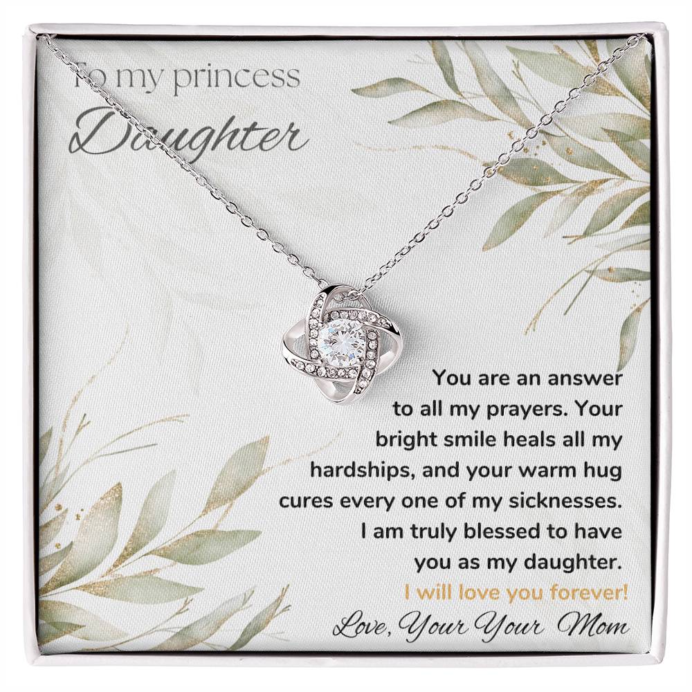 To my daughter Love Knot Necklace