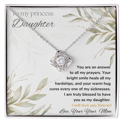 To my daughter Love Knot Necklace