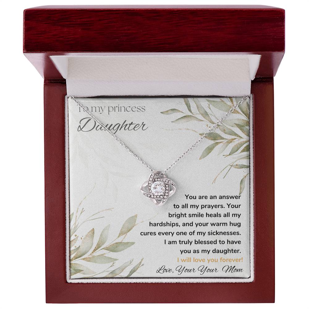 To my daughter Love Knot Necklace