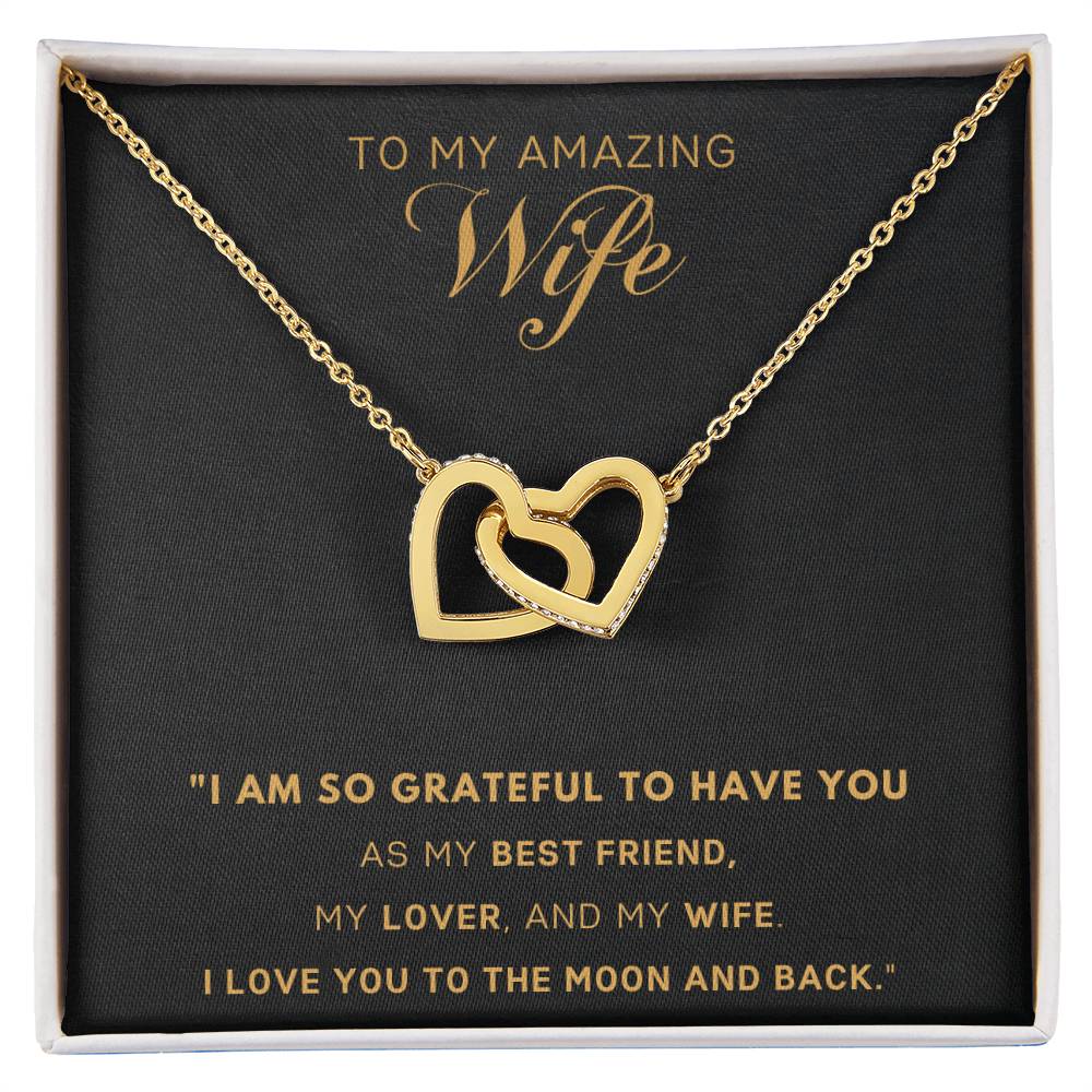 To my wife Interlocking Hearts Necklace