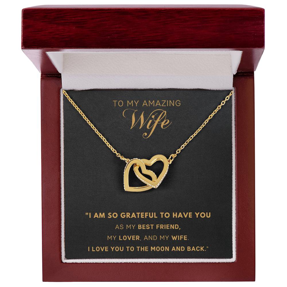To my wife Interlocking Hearts Necklace
