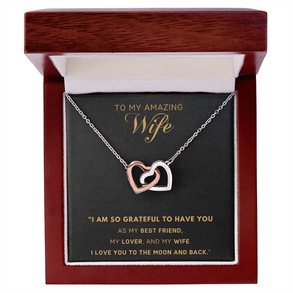 To my wife Interlocking Hearts Necklace