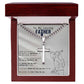 To my father Artisan Cross Necklace on Cuban Chain w/ MC